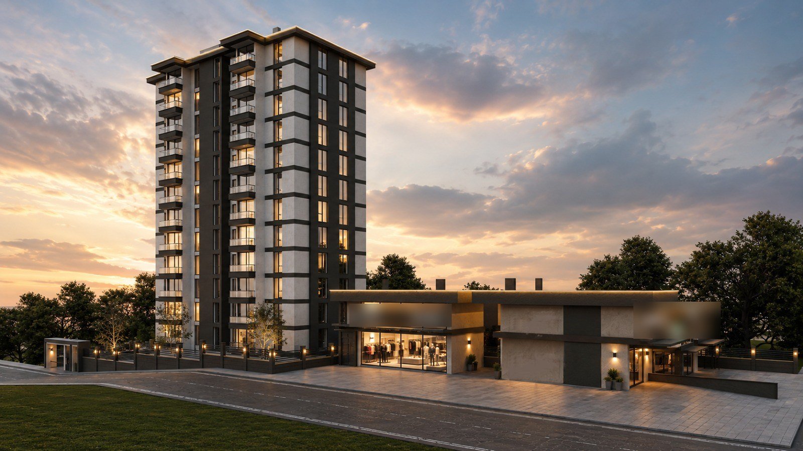 ARIA projesi gün batımı dış cephe görseli